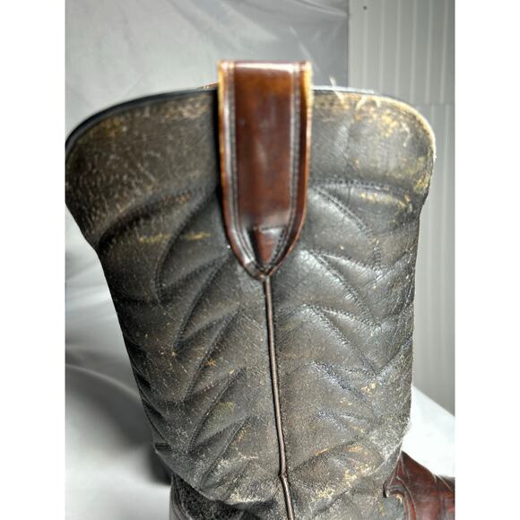 Neolite Vintage Black /brown mahogany Cowboy Western Boots Men\'s Size 9.5